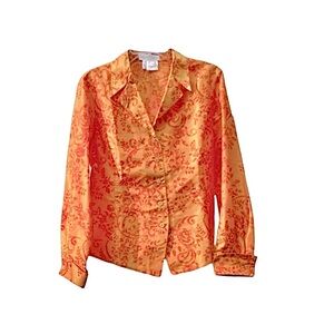 Escada Silk Long Sleeve Light Weight Jacket. Bright & Beautiful Tailored Fit. 38